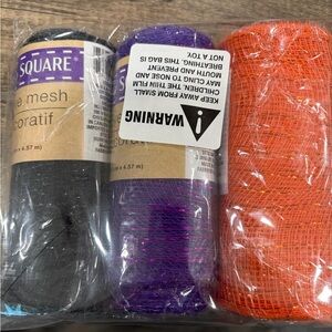 Decorative Mesh Set - Black, Purple, and Orange